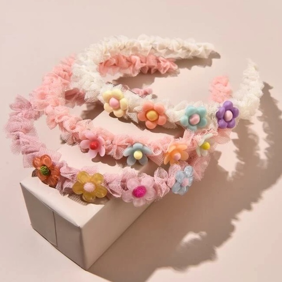 Other - 🚨SALE🚨 flower mesh decor hair hoop - 3 PCS
